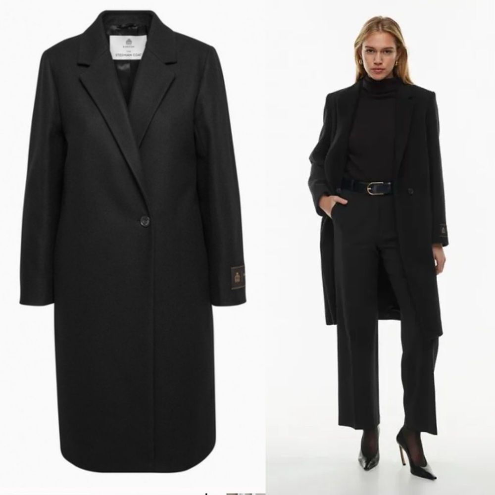 ARITZIA STEDMAN WOOL COAT Black XXS NWT